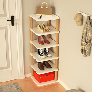 Soporte de almacenamiento de zapatos para ahorrar espacio, fácil de montar, 2, 5, 6, 7, 8 niveles, estante organizador de zapatos <span class=keywords><strong>alto</strong></span> de MDF de bambú <span class=keywords><strong>estrecho</strong></span> Vertical - Product Image 3