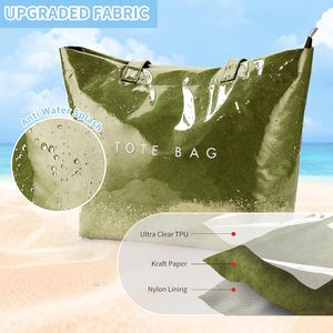 <strong>KALIDI</strong> Women's Imported PVC Zipper Large Hobo Tote <strong>Bag</strong> with Carry All Feature for Beach Travel &amp; Shopping - Product Image 4