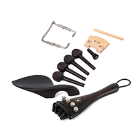 4/3 4/4 Violin Accessories Violin Tailpiece Bridge Fine Tuners Ebony Wood String and Chin Rest