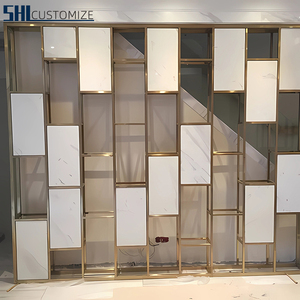 Cloison de séparation en verre trempé décoratif en acier inoxydable avec cadre métallique pour intérieur, fabrication de cloisons de séparation pour bureaux - Product Image 6