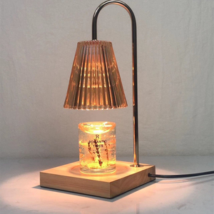 Modern Wooden Base <b>Table</b> Lamp with Black Glass Cone Shade AC Powered <b>LED</b> Warm <b>Light</b> 2700K for Bedroom Decor - Product Image 6