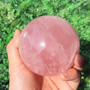 Boule de cristal de Quartz Rose de guérison naturelle de haute qualité grande taille sphère de pierre de cristal rose amour énergie <span class=keywords><strong>âme</strong></span> Globe pour la décoration - Product Image 1