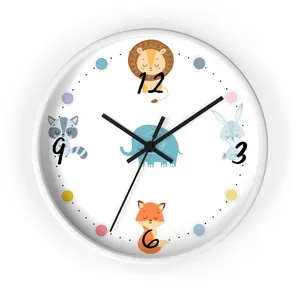 Nhà Máy Trực Tiếp Trẻ Em Đồng Hồ Treo Tường, Dễ Thương Mô Hình Động Vật Đồng Hồ Tròn, Phòng Trẻ Đầy Màu Sắc Trang Trí Đồng Hồ - Product Image 1