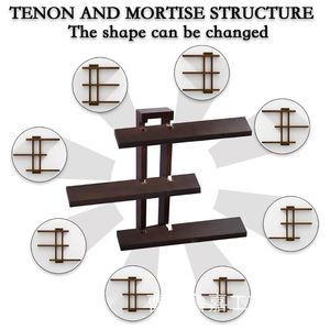 Wooden Wall Mounted <b>Shelf</b> 3 Tier Solid Wood Irregular Shape Storage <b>Rack</b> For Living Room Home Decor Display - Product Image 4