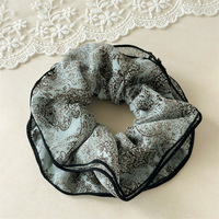 Nouvelle élastique à cheveux vintage multicouche à motif floral, style 'Fat Sausage Ring', avec tête boule, durable, en caoutchouc tendineux à basse résistance, pour une sensation haut de gamme