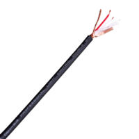 Câble DMX flexible noir de qualité professionnelle à 2 conducteurs, rouleau de 100 m, 110 ohms