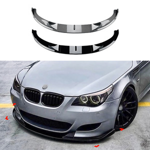 Bmw 5 Series E60 E61 Front Bumper Lip Splitter Piano Black Carbon Fiber Texture Abs Material 2005 2010 - Product Image 4