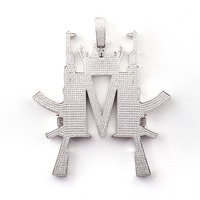 Pendentif Dernière Cène Style Hip Hop Pendentif Lettre Moissanite en Argent Sterling 925 avec Pendentifs Glacés Design Dos Lisse pour Hommes
