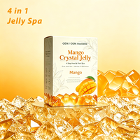 Kit de soin des pieds à la gelée de mangue en 4 étapes dans une boîte |   Utilisation en salon de pédicure et spa |   Ingrédients naturels sans parabènes |   Marque privée