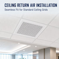Grille de retour d'air flexible à économie d'énergie avec filtre, diffuseur d'air réglable pour systèmes CVC, idéale pour les hôpitaux et les écoles