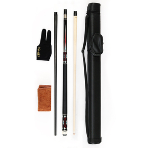 ダブルシャフトメープル & カーボンフォアアーム2ピースプールキューセット/9ボールコンボオーバル/トライアングル3穴キューバッグ - Product Image 3