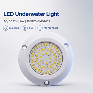 Luce Subacquea per Piscina e Barca, Riempita di Resina, Impermeabile IP68, LED 8W, Controllo Colore RGB, AC/DC12V, OEM ODM - Product Image 3