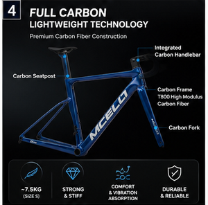 Vélo de route aérodynamique entièrement en carbone avec groupe complet SHI | Groupe de transmission MANO 12 vitesses, cadre léger 7,5 kg pour l'entraînement professionnel aux courses sur route - Product Image 5