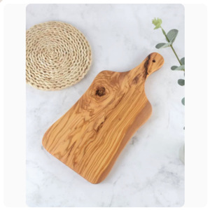 Papan Potong Kayu Zaitun Utuh WanuoCraft untuk Roti/Steak/Pizza, Papan Persiapan Buah/Makanan Bayi dengan Lubang Gantung - Product Image 2