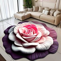 Tapis de sol 3D stéréo créatif à motif floral pour la maison, style moderne, antidérapant, pour salon, canapé, table basse, en matériau de boue de diatomées