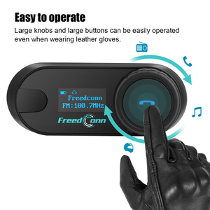 T-COM SC ชุดระบบสื่อสารอินเตอร์คอม BT5.0จับคู่อเนกประสงค์ขนาด800เมตรพร้อมหน้าจอ LCD/เพลงร่วมกัน - Product Image 5