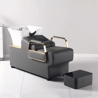 Lit de shampoing de massage thaïlandais de luxe moderne Chaise de salon de coiffure avec repose-pieds