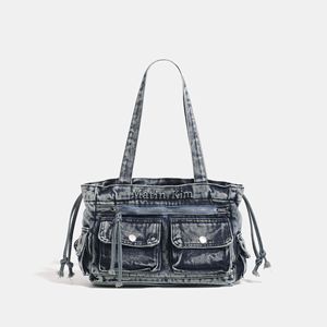 <span class=keywords><strong>Sac</strong></span> fourre-tout bandoulière en jean vintage style coréen JISHENG, grande capacité, haut de gamme, pour <span class=keywords><strong>femme</strong></span>, brodé, en stock - Product Image 6