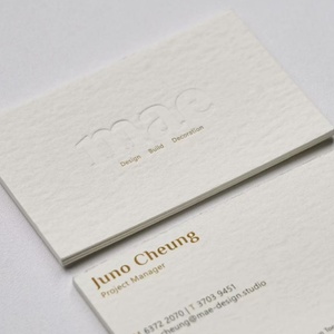 Tarjeta de Visita de Lujo Personalizada de Algodón con Logotipo Grabado en Relieve, Tarjeta Profesional Gruesa para Gerente de Proyectos y Estudio de Diseño - Product Image 2