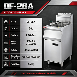 <span class=keywords><strong>Friteuse</strong></span> professionnelle sur pied de 28 L, à <span class=keywords><strong>gaz</strong></span>, avec contrôle de la température, pour restaurant - Product Image 3