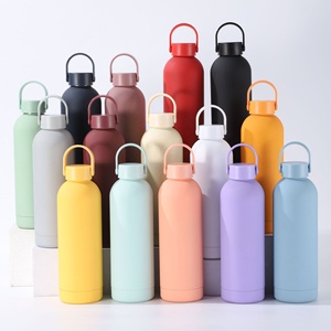 Beauchy Double Walled Custom Vacuum Metal <strong>Flask</strong> Water Bottle With Plastic Handle Lid Insulated Stainless Steel Water Bottles - Product Image 6
