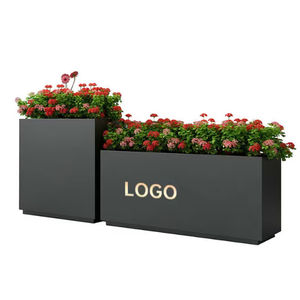 Grand bac à fleurs rectangulaire en acier inoxydable avec cloison intégrée <span class=keywords><strong>pour</strong></span> <span class=keywords><strong>plantes</strong></span> d'extérieur - Product Image 2