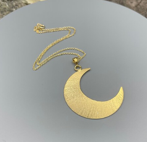 Bohemian Moonสร้อยคอLarge Crescent Moonสร้อยคอสเตอร์ลิงพร้อมแผ่นทอง 24Kซ้อนทับ <span class=keywords><strong>2</strong></span> นิ้วLarge Waning Moon - Product Image 2