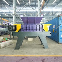 Broyeur à double arbre robuste pour ferraille 1-3t/h, concasseur fiable à double arbre pour charges lourdes, recyclage de fûts métalliques