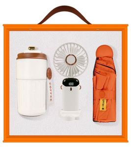 Set de Regalo Personalizable con Mini Ventilador para Eventos de Apertura de Empresas, Recuerdos Empresariales Personalizados, Regalos para Empleados, Set de Taza y Paraguas - Product Image 4