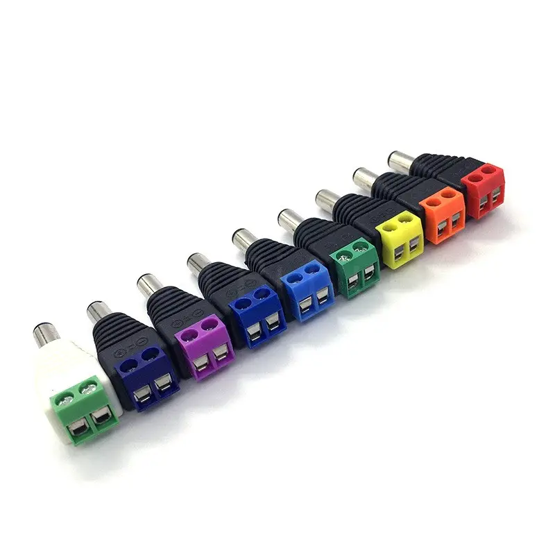5.5 x 2.1mm Male Connector 2-pin DC Power Female Jack Adapter Connector Plug For CCTV Camera DVR Single Color LED Strip