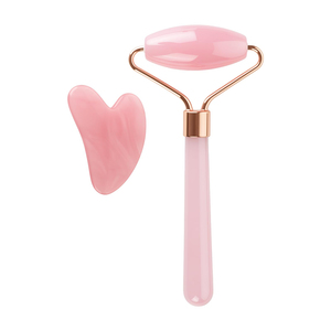 Ensemble de rouleaux de massage Gua Sha en jade citrine 100% naturel pour le visage et le corps - Product Image 2