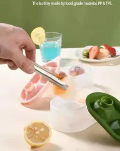 Bandeja redonda para hacer cubitos de hielo, para hacer helados, 2 cavidades