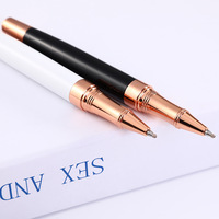 Stylo-coffret personnalisé en acier doré et rose, barrette de boules, pas cher, logo gravé, de luxe, cadeau d'encre, nouvelle collection