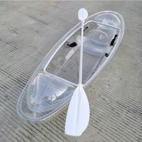 Bateau transparent PC à ramer à la main Kayak à double main