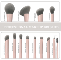 Ensemble de pinceaux de maquillage professionnels 12 pièces rose doux vegan en poils synthétiques de haute qualité avec logo personnalisé