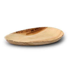 Assiettes en feuilles de palmier naturelles en forme de goutte de 26 cm pour emballage alimentaire et vente au détail - Product Image 5
