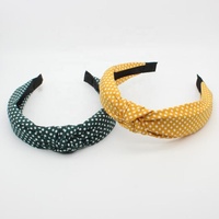 Serre-tête Daou 16 cm à pois imprimé vintage avec couleurs unies personnalisées, accessoires capillaires durables de haute qualité pour femmes, à décorer