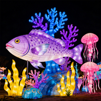 Lanterne chinoise personnalisée, lanterne océanique, lanterne imperméable à l'eau avec des animaux marins pour la décoration des parcs, des zoos et des aquariums en plein air - Vente chaude