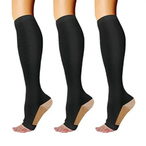 <span class=keywords><strong>Calze</strong></span> a compressione a punta aperta in Nylon da <span class=keywords><strong>donna</strong></span> supporto segmentato <span class=keywords><strong>calze</strong></span> a maglia Multi-stile - Product Image 6