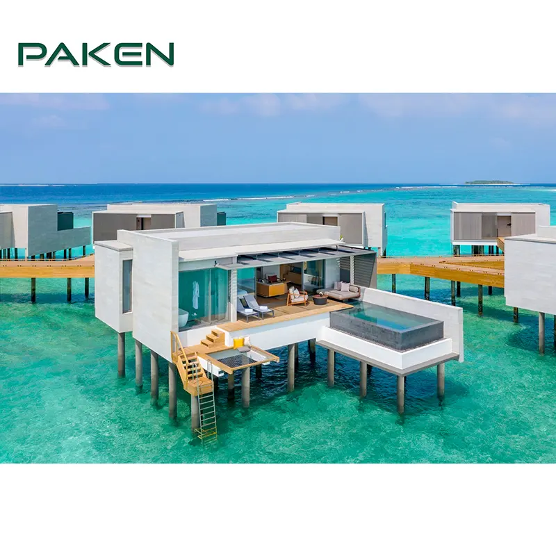 Ensemble complet de Villa de plage des Maldives, mobilier de chambre à coucher personnalisée en bois 5 étoiles