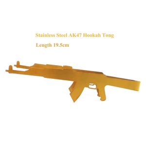 LOMINT En Acier Inoxydable <span class=keywords><strong>AK47</strong></span> Narguilé Pinces <span class=keywords><strong>Chicha</strong></span> Accessoires Or Noir Fumer PipeTweezers Gadgets 19.5cm LM-T026 - Product Image 2