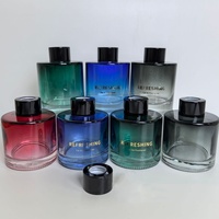 Bouteille d'aromathérapie de voiture de 100ml couleur fleurs au four 150ml verre diffusant le récipient d'aromathérapie sans feu