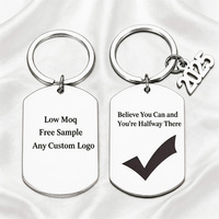 Vente en gros de porte-clés en acier inoxydable personnalisables, bague noire et blanche avec logo de marque automobile, porte-clés souvenirs en métal, personnalisation