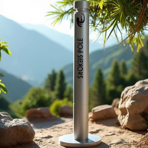 Posacenere da esterno in alluminio grigio per fumatori - Product Image 2