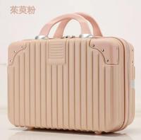 Sac de maquillage pour femmes de 14 pouces personnalisable avec logo, mini valise, sac de rangement ABS, valise à roulettes, sac de voyage, sac cosmétique