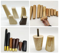 Pieds de canapé en bois sculptés à la main, 4 pouces, pieds de canapé en bois noir, pieds de table en bois