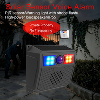 Alarm Sensor Gerak Tenaga Surya Cerdas DIY dengan Lampu Peringatan Strobo Merah Biru dan Peringatan Suara Anti Maling