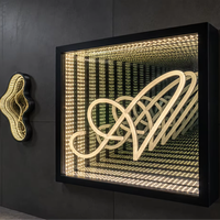 Letrero Luminoso LED con Efecto Infinito, de Acrílico, con Letras 3D, para Negocios, Letrero LED para Exteriores