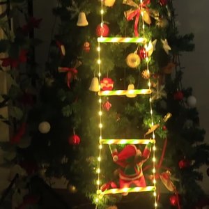 <b>Christmas</b> Santa Claus Ladder LED Hanging Light <b>Christmas</b> Tress Light Decorative Ladder Light - Product Image 2