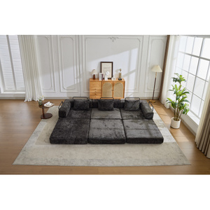 Sofá Moderno de Tres Plazas, Cómodo, Plegable, Convertible en Cama, con Estructura Fija sin Varillas, Color Negro - Product Image 6